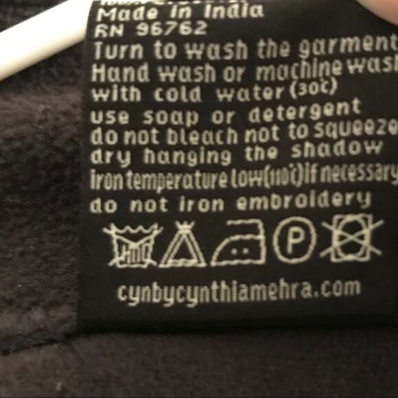 Cyn by Cynthia Mehra black Florida Sweatshirt XL - Picture 6 of 7